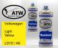 Preview: Volkswagen, Light Yellow, LD1D / A6: 400ml Sprühdose + 400ml Klarlack - Set, von ATW Autoteile West.